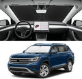 Custom Fit Windshield Sun Shade for VW Atlas 2018-2026, Blocks UV & Heat, Front Window Sunshade Accessories, Easy Fold & Store Keep Your Car Cooler