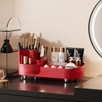 Rotating Makeup Organizer for Vanity with Brush Holder, Cosmetic Makeup Storage Organizer, Large Spinning Makeup Skincare Org
