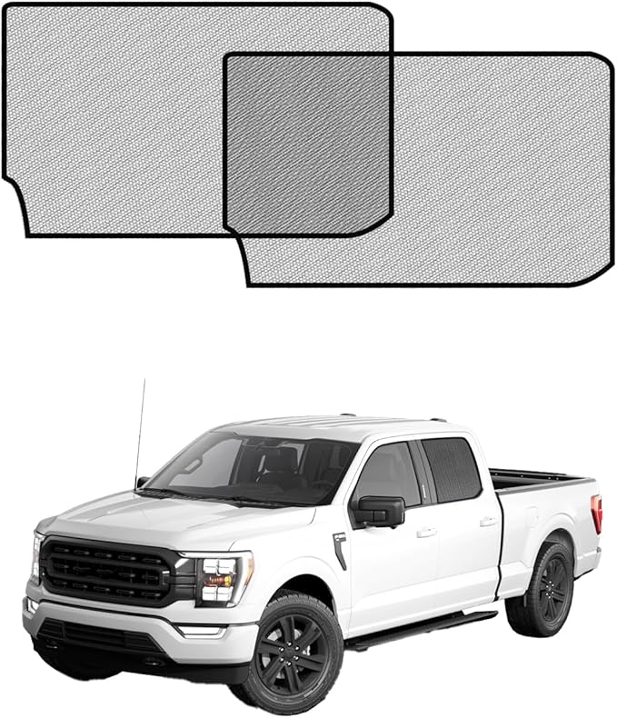 Car Window Shades for Ford F-150 (2021–2025), 2-Pack Rear Window Sun Shades for Baby – Breathable Mesh, UV & Heat Blocker, Privacy Protection for Camping, Travel, Sleep & Nursing
