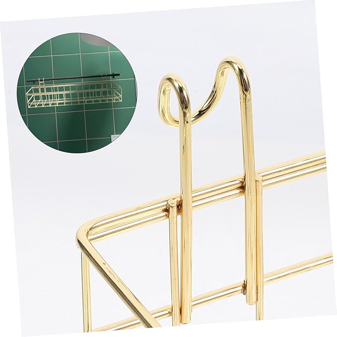DECHOUS 2Pcs Gold Wire Basket Wall Mounted Shelves Stylish Grid Wall Organizers for Flower Pots Decor Easy Installation Stora