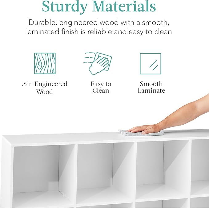 Best Choice Products 8-Cube Storage Organizer, 13.5in Shelf Opening, Bookcase, Display Shelf, Customizable w/ 2 Removable Bac