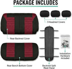 FH Group Automotive Car Seat Covers Rear Set Premium 3D Air Mesh Seat Covers, Airbag Compatible and Split Bench Cover Univers