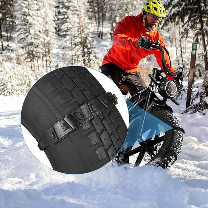 OUNONA Motorcycle Tire Chains 20 Pcs Universal Anti-Slip Snow Chains Snow Cable for Motor Bike Tires for Winter Ice Traction 