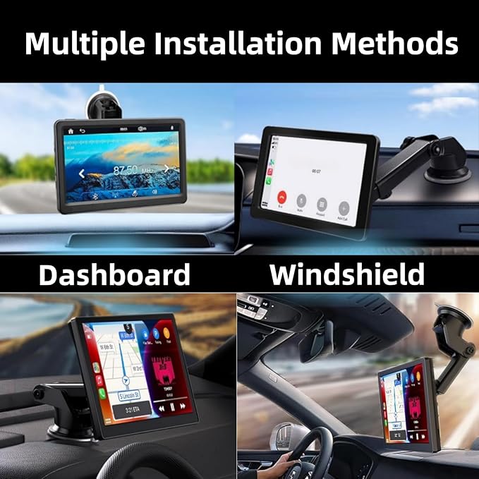 Extended Carplay Mount, 360° Flexible Windshield Dashboard Suction Cup Bracket Replacemect for 7" 9" 10.26" Inch Carplay Screen Android Auto Mount Car Baby Camera Monitor Phone Holder
