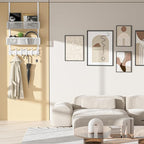 LUCYCAZ Adjustable Over The Door Hooks Organizer, Hanger Storage with 10 Coat Hooks & 2 Mesh Basket, Over The Door Towel Rack