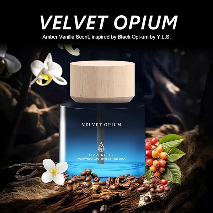 Car Air Freshener 50ML (1.7 FL OZ) Car Air Fresheners Diffuser, Amber Vanilla Fragrance Oil Car Air Freshner, 180+ days Long 