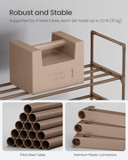 SONGMICS Shoe Rack, 3-Tier Shoe Organizer, Metal Storage Shelf, Upright or Upside Down, for 16-20 Pairs, Stackable, for Entry