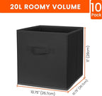 Criusia Storage Cubes, 11 Inch Clothes Storage Bins for Shelves Closet (10 Pack), Fabric Collapsible Storage Bins with Dual H