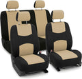FH Group Automotive Seat Covers Flat Cloth Full Set Beige Combo Small Car Seat Cover Design, Rear Solid Bench Universal Fit a