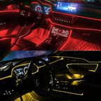 Car LED Strip Lights, USB Interior Ambient Lighting Kits with Wireless APP and RF Remote Control, 16 Million Colors Music Mode Car Decoration Lights with 315 inches 3.0mm Fiber Optic (6 in 1)