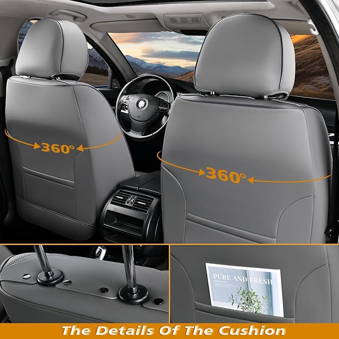 Coverado Car Seat Covers, Car Seat Covers Front Seats, 2-Pack Front Seat Cover, Nappa Leather Waterproof Seat Covers, Car Sea