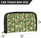 Car Tissue Holder Car Visor Organizer Tissue Box Holder for Car Sun Visor Organizer with Car Vehicle Accessories Essentials Interior for Women Men Green Striped Halved Avocados Daisy