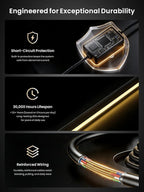 Car LED Lights Interior, 16M Colors APP & CarPlay Control, Music Sync, Auto-On/Off，Voltage Protection, Brightness Dimmer 12V DC LED Strip Lights for Car, Truck, SUV (Colorful 4.9ft)