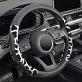 ZHOL Car Steering Wheel Cover, Universal 15 inch Breathable Microfiber Leather Steering Wheel Protector, Anti Slip Car Interi