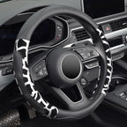 ZHOL Car Steering Wheel Cover, Universal 15 inch Breathable Microfiber Leather Steering Wheel Protector, Anti Slip Car Interi