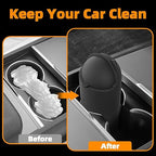 Leakproof Car Trash Can,Mini Car Trash Bin for SUV and Truck,Small Cars Garbage Can,Waterproof Automotive TrashCan for Vehicle,Home,Office,Multipurpose,Easy to Clean (Black Silicone)