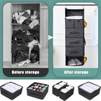 6-Shelves Hanging Closet Organizer with 5 Different Drawers, Foldable Closet Organizers and Storage for Wardrobe, Closet& RV,