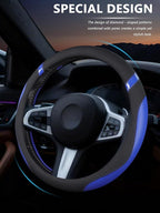 Cxtiy Universal 15.5-16 Inch Steering Wheel Cover – Non-Slip Microfiber Leather, Easy Install, Thickened Grip, All-Season Com
