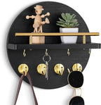 dreampossible Key Holder Wall Mount - 10.2 Inch Decorative Key Rack and Mail Organizer with 8 Key Hooks - Wooden Key Hanger w