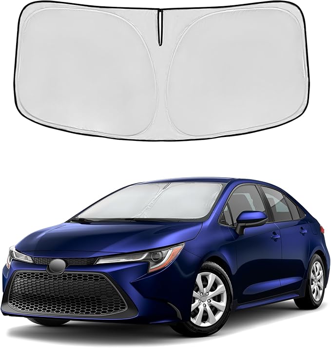 for Toyota Corolla 2020-2024 2025 2026 Windshield Sun Shade Front Window Shade Custom Fit Corolla Accessories Sun Visor Foldable Shade Blocks UV Rays Summer Must Have Car Accessories
