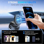 Car Phone Holder for Magsafe [Strongest Suction & Magnetic] 360° Adjustable Car Phone Mount,Cell Phone Holder for Your Car for All Smartphones & All Car Models