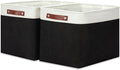 HNZIGE Decorative Organizer Baskets for Shelves 16"×11.8"×11.8" Large Storage Bins with Leather Handles (2 Pack) Foldable Sto