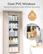 ULG 1-Pack Over Door Organizer with 5 Large Pockets 10 Mesh Side Pockets, 44 lbs Weight Capacity Hanging Storage Organizer wi