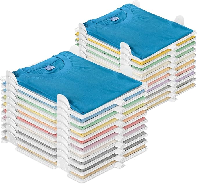 Accenter Tshirt Organizer for Closet Storage,Closet Shelves for Bedroom Storage,Stackable Storage Bins for Home Storage,Sturd