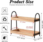 2-Tier Large & Medium Perfume Organizer with 8 Hooks for Jewelry, Bathroom Countertop & Vanity Tray Makeup Shelf - Space Savi