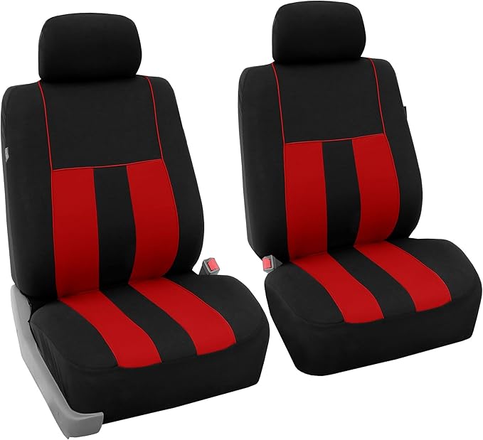 FH Group Car Seat Cover Full Set Striking Striped Car Seat Covers with Front Seat Covers and Rear Split Bench, Universal Fit 