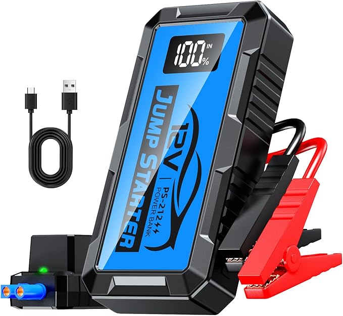 8000A Car Jump Starter, 12V Jump Starter Battery Pack (All Gas,up to 10.0L Diesel Engine) Jumper Cables Portable Lithium