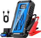 8000A Car Jump Starter, 12V Jump Starter Battery Pack (All Gas,up to 10.0L Diesel Engine) Jumper Cables Portable Lithium