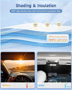 8PCS Window Shades for Kia Carnival 2022-2025 Accessories – Full Coverage Sun Shade for Side Windows, Rear Triangular & Windshield – UV Protection & Privacy for Camping, Napping, Relaxing