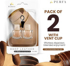 Deep Leather Car Air Freshener for Men | Pack of 2 Long Lasting Automotive Air Freshener | Odor Eliminator Car Perfume with E