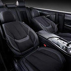 Coverado Front and Back Seat Covers 5 Pieces, Full Set Universal Seat Covers for Cars, Breathable Fabric&Leather Car Seat Pro
