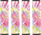 Forchrinse Swirl Tie Dye Music Note Car Seat Belt Cover Pad,4 Packs Soft Car Safety Seat Belt Strap Shoulder Pad for Adults and Children