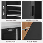 Iwell Storage Cabinet with 2 Doors and 4 Storage Shelves, Bathroom Cabinet, Cupboard for Living Room, Home Office, Entryway, 