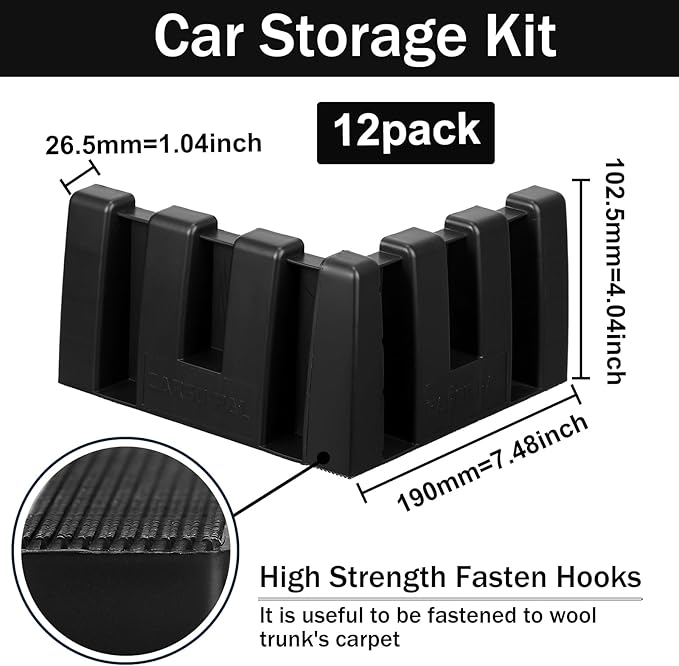 12 Pack Car Trunk Organizer Blocks for Back of SUV Multipurpose Car Storage Organizer Blocks Trunk Divider Available to Wool