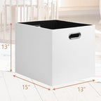 Posprica 13x15x13in Collapsible Storage Bins, Fabric Foldable Cube Storage Boxes, Decorative Storage Baskets Organizer for IK