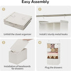 GRANNY SAYS Hanging Closet Organizer with Drawers, 4 Shelf Dividers Closet Hanging Organizer, Foldable Hanging Shelves for Cl