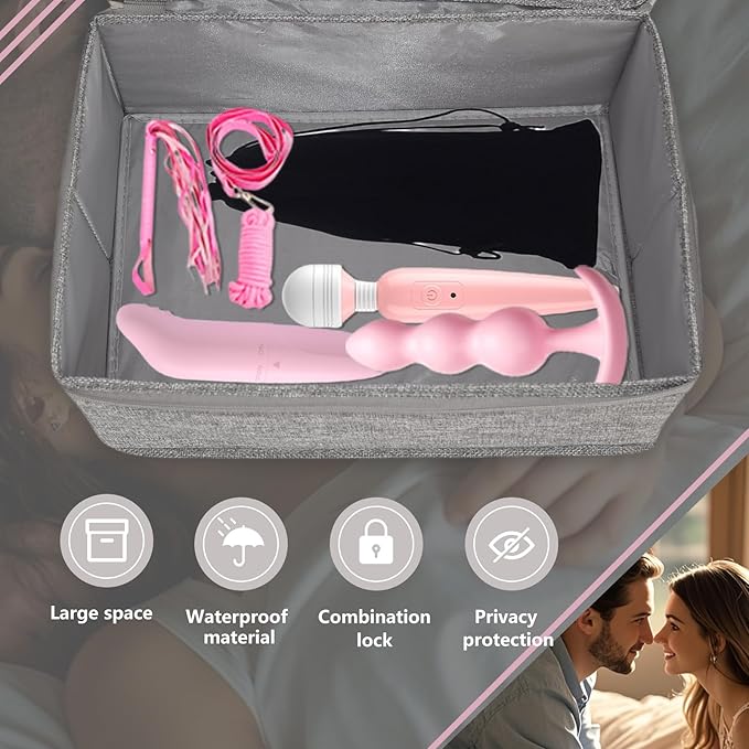 Locking Game Toy Storage Organizer Lock Box Toy Storage Bins Game Toys Storage Bags with 4 Drawstring Bags, Large capacity 16