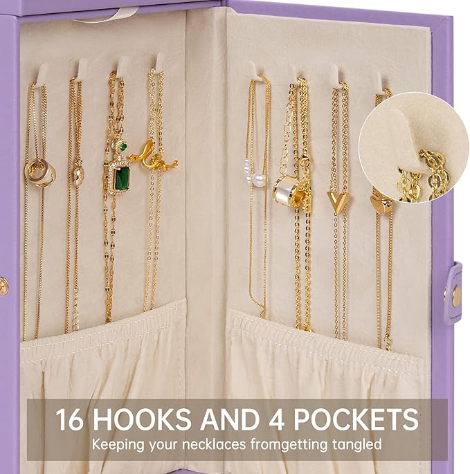 AKOZLIN 6-Tier Jewelry Box Organizer Functional 5 Drawers Leather Jewelry Storage Case for Women Girls Ring Necklace Earring 