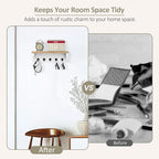 Nekon Key Holder for Wall, 11.8" W x 3.5" H x 2.8" D Decorative Key Organizer with Floating Shelf, Wall Mount Key Rack with 5