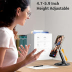 UGREEN Magnetic Phone Stand for MagSafe, Height Adjustable iPhone Stand for Desk with 360° Rotation Compatible for iPhone 17 Air 16 Pro 15 Pro Max 14 Plus 13 12 and MagSafe Case, Black