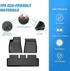 Nilight TPE Floor Mats for Tesla Model 3 2020 2021 2022 2023,All Weather Custom Fit Heavy Duty Floor Liners