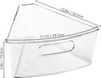 Oubonun Lazy Susan Organizers Set of 8, 12.8’’ x 11.7’’ x 4’’ Plastic Transparent Kitchen Cabinet Storage Bins with Handle, 4