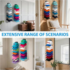 2 Pack Hat Organizer for Baseball Caps, Hat Rack for Wall Hold Up to 16 Hats, Hat Holder with Strong Adhesive and Screws, Hat