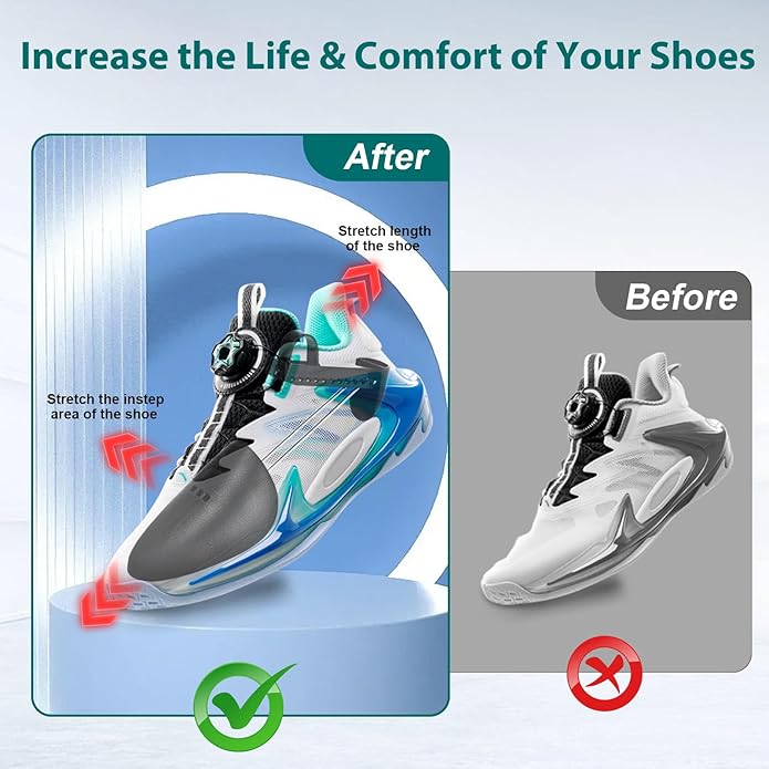 EchoDone 10 Pairs Plastic Shoe Tree Stretcher Shaper for Men