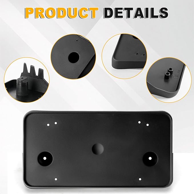 Front Bumper License Plate Frame Bracket Compatible with Chevrolet Chevy Silverado 1500 2022 2023 2024 2025, Black License Fr