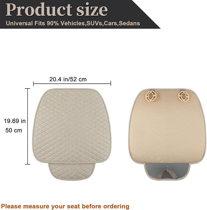 West Llama Linen Car Seat Covers,Bottom Seat Covers for Cars Include 1 Piece Front Driver Seat Pad Mat Universal Fits 90% Veh